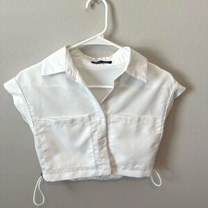 White Collared Women's Top